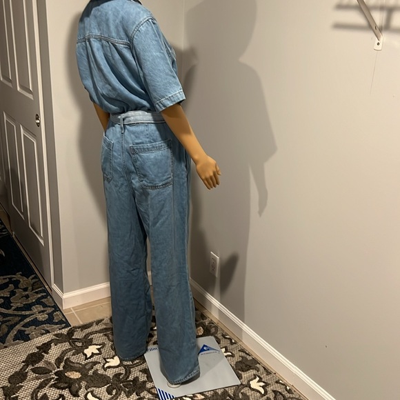 Women's Denim Cargo Jumpsuit - Universal Thread™ Medium Wash, wide legs - Picture 6 of 14